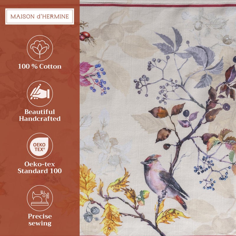 Maison d' Hermine Placemats Set of 4 100% Cotton Washable Cloth Place Mats, Reusable Table Mats for Thanksgiving Christmas Decorations Kitchen Dining Party Wedding (Equinoxe - Beige, 13" x 19") - Image 2